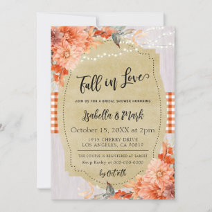 Caer en el amor Invitación a la ducha de novia