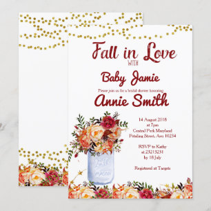Caer en el amor Invitación a la ducha de novia