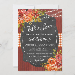 Caer en el amor Invitación a la ducha de novia