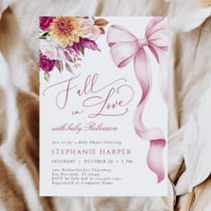 Caer en el amor Invitación de Baby Shower a Bow ro