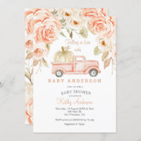 Caer en el amor Peach Baby Shower Invitación