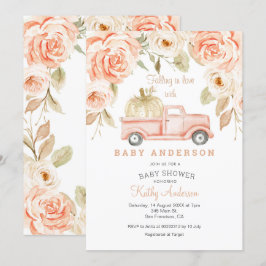 Caer en el amor Peach Baby Shower Invitación