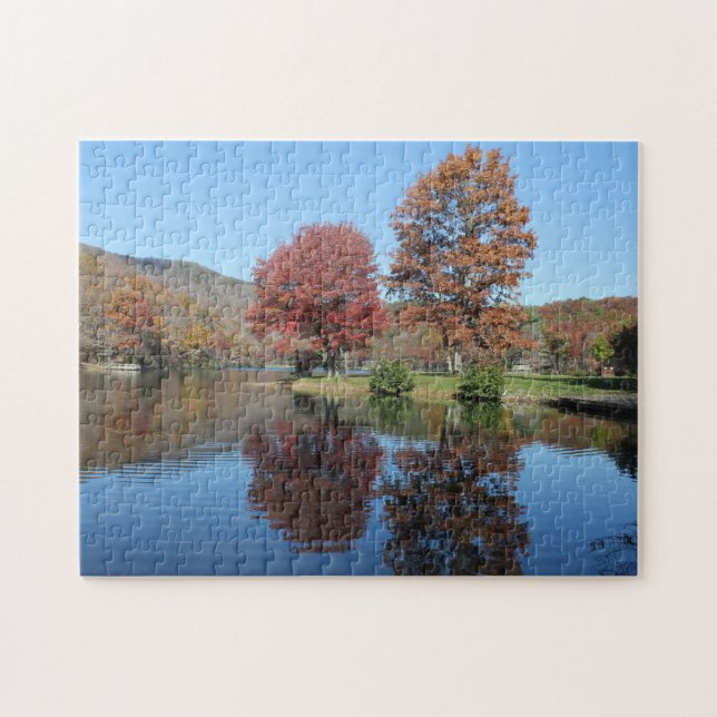 Caer En El Rompecabezas Del Lago 10x14 (Horizontal)