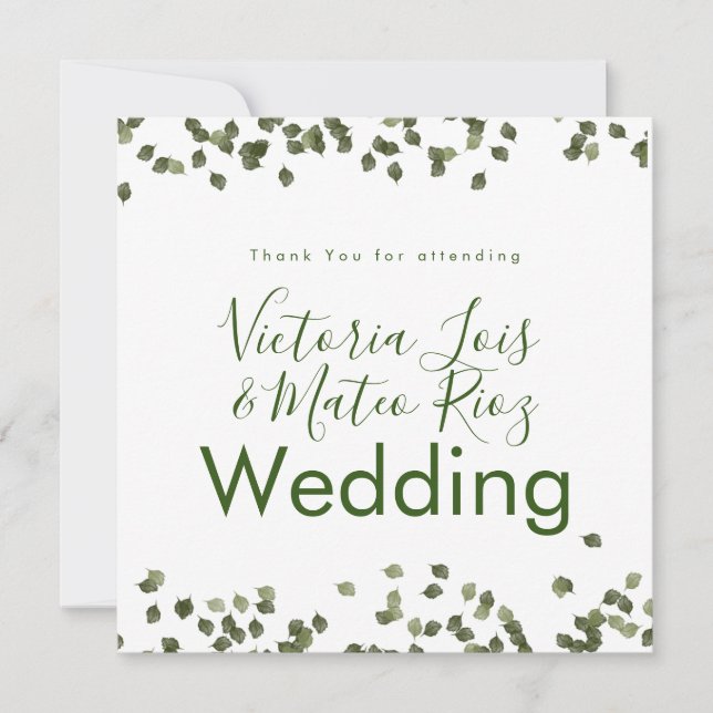 Caer en hojas otoño Gracias Boda (Anverso)