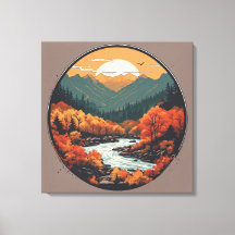 Caer en las montañas, arte gráfico colorido