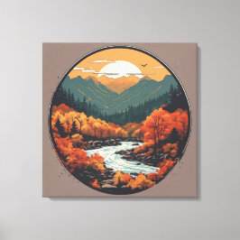 Caer en las montañas, arte gráfico colorido