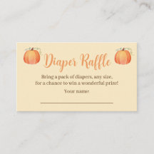 Caer en las tarjetas de Baby Shower Diaper Raffle