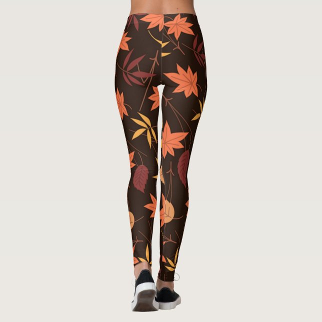 Caer en otoño deja leggings (Reverso)