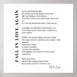 Caer enamorada de nuevo poesía poster de arte mura