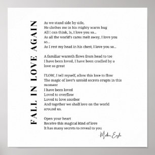 Caer enamorada de nuevo poesía poster de arte mura