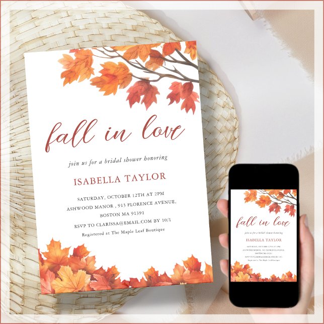 Caer enamorada | Invitación a la ducha de novia en (Subido por el creador)