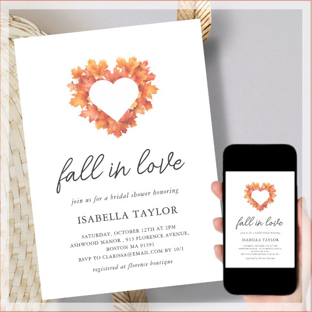 Caer enamorada | Invitación a la ducha nupcial (Subido por el creador)