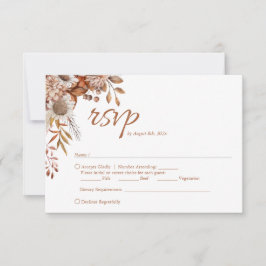 Caer enamorada | Tarjeta RSVP de Boho Flowers Wedd