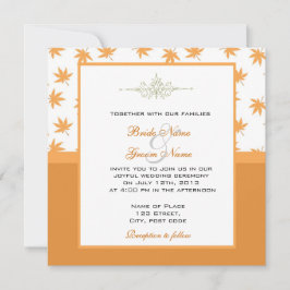 Caer hojas amarillas gráficas invitaciones a la bo