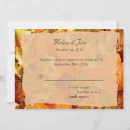 Caer hojas coloridas invitaciones de boda RSVP.