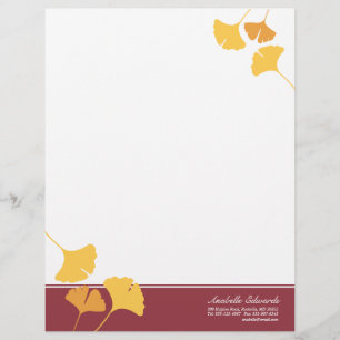 Caer hojas de ginkgo dorado marrón otoño