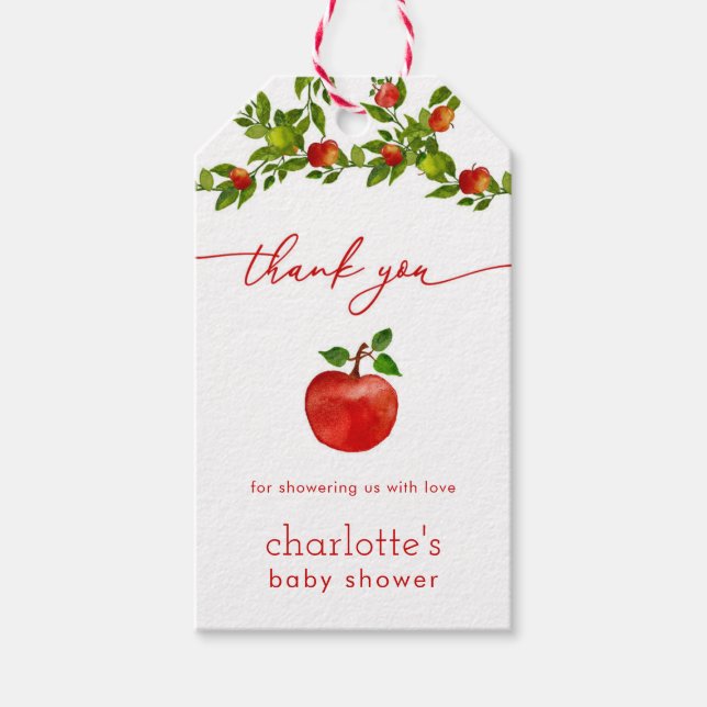 Caer la etiqueta Baby Shower Favorito de Apple (Anverso)