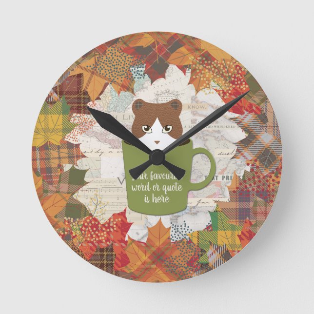 Caer Romper reloj de pared de gato (Anverso)