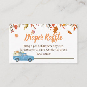 Caer tarjeta de Baby Shower Diaper Raffle para un