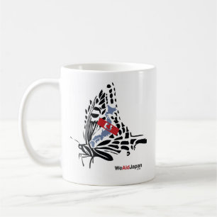 Café キリンと蝶のマグカップ de la taza de Giraffe&Butterfly