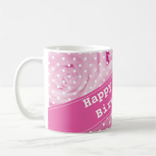 Café 100o Taza del cumpleaños con las flores color de