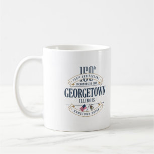 Café 150a taza del aniversario de Georgetown, Illinois