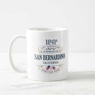 Café 150a taza del aniversario de San Bernardino,