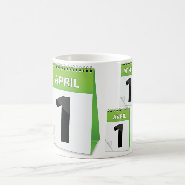 Café 1 de abril taza del calendario (Centro)