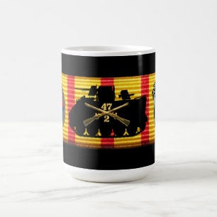Café 2/47o Taza de la cinta del servicio de Vietnam de