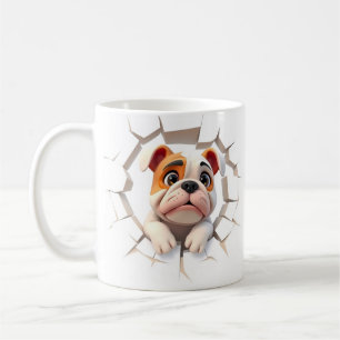 Café 3.ª envoltura de taza de bulldog, diseño de envolt