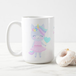 Café 3.ª taza de cumpleaños con un gracioso unicornio.