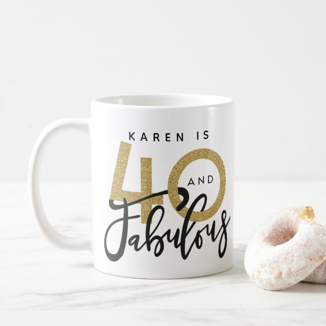 Café 40 y fabulosa taza de cumpleaños (Con donut)