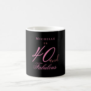 Café 40 y fabulosa taza de cumpleaños