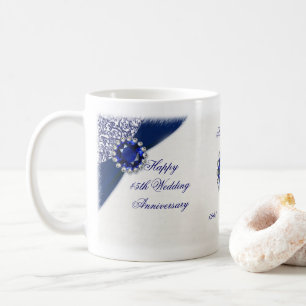 Café 45.o Taza del aniversario de boda