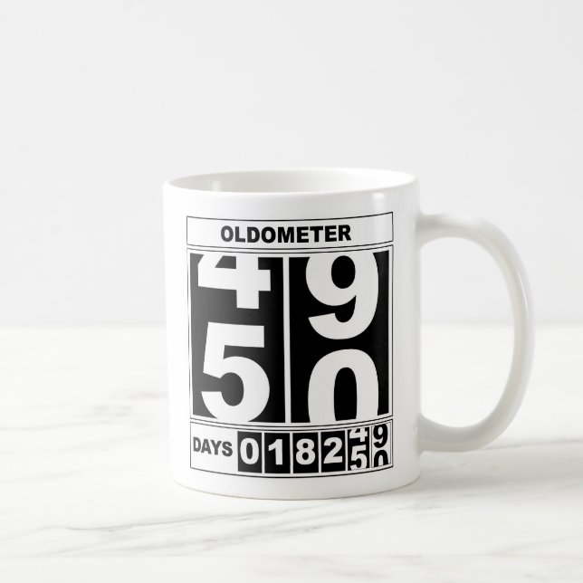 Café 50.o Taza de Oldometer del cumpleaños (Derecha)