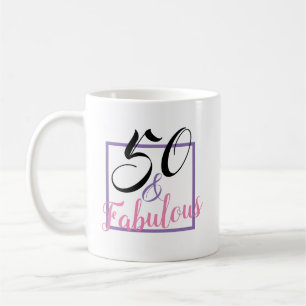 Café 50 y 50.a taza del regalo de cumpleaños del negro