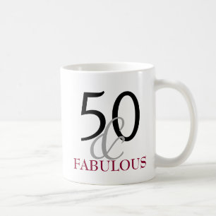 Café 50 y 50.a taza fabulosa del regalo de cumpleaños