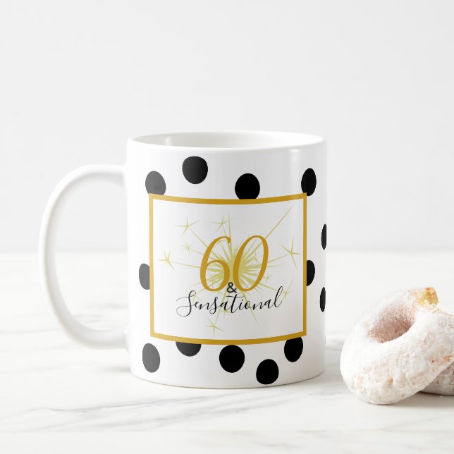 Café 60 y 60.a taza SENSACIONAL del regalo de los (Con donut)