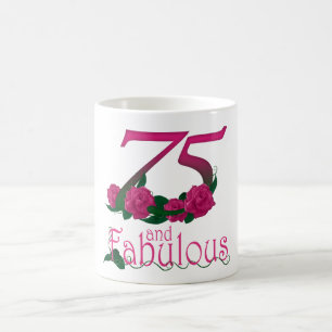 Café 75.os taza color de rosa rosada de la flor del