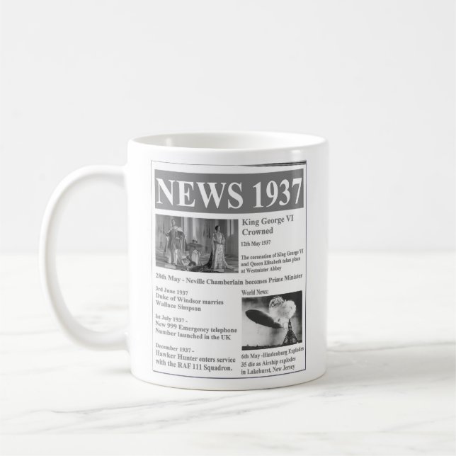 Café 80.a taza feliz de las noticias del cumpleaños (Izquierda)