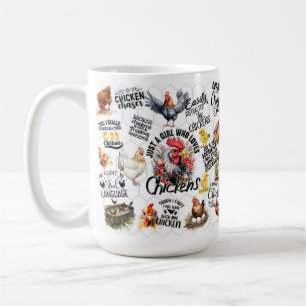 Café A un Chica gracioso le encanta la taza de pollo y