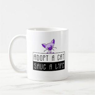 Café Adopte una reserva del gato una taza de la vida