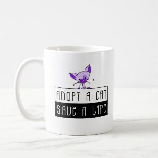 Café Adopte una reserva del gato una taza de la vida