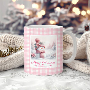 Café Adorable Taza de Copo de Nieve Rosa Escena de Navi