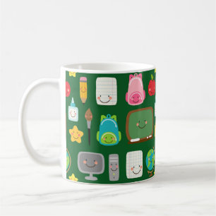 Café Adorable Taza Kawaii de Útiles Escolares de Regres