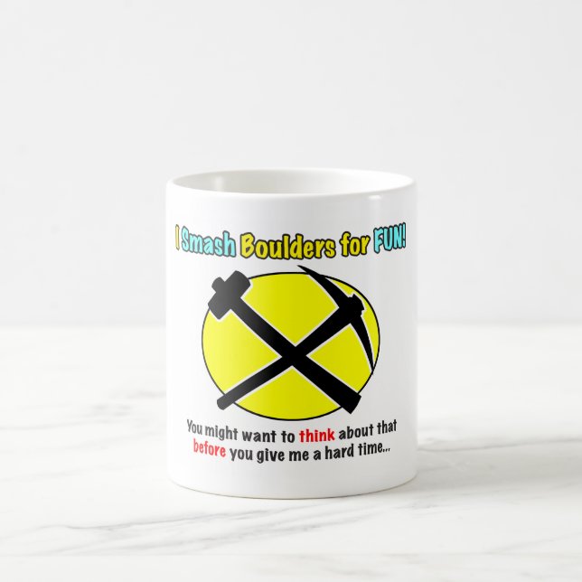 Café ¡Advertencia de Rockhound! Taza (Centro)