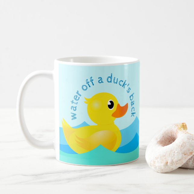Café "Agua de la espalda de un pato" con tazas de  (Con donut)