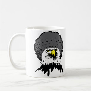 Café Águila calva americana Taza divertida afro Taza de