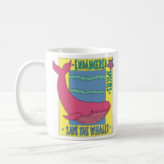 Café Ahorre la taza de las ballenas