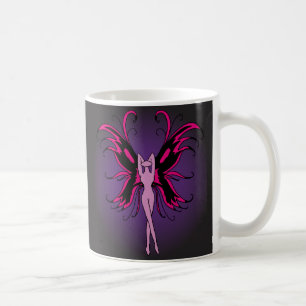 Café Alas rosadas y negras de la hada - - taza